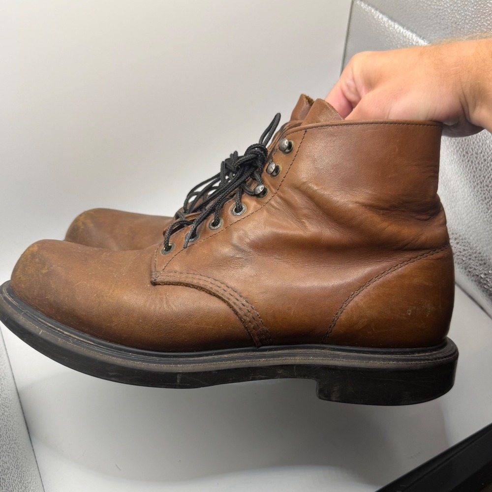 Vintage Red Wing SuperSole 952 Brown Genuine Leather EH Work Boots Mens 11